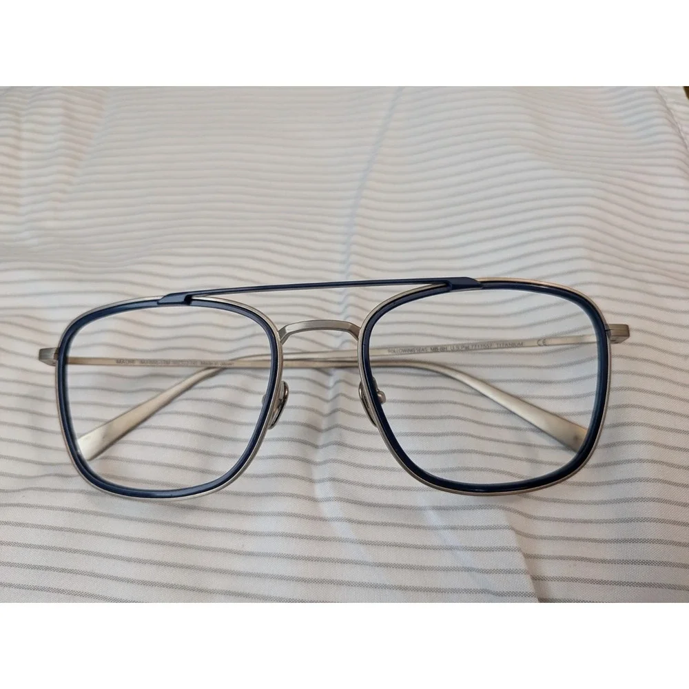 Maui Jim FOLLOWING SEAS MJ-555-17M BLUE SILVER 53/22/145  FRAME ONLY